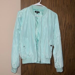 Mint colored bomber jacket